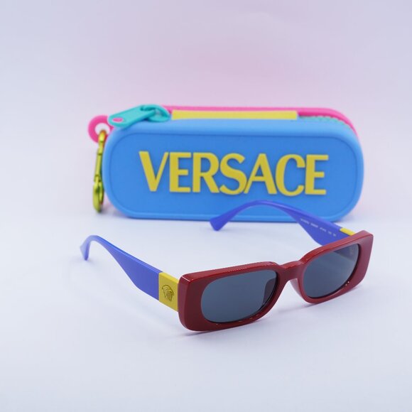 Versace Kids VK4003U 506587 Rectangle Sunglasses - Red/Blue/Dark Grey - Picture 1 of 9